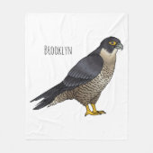 Peregrine falcon-vogelschilderij cartoon fleece deken (Voorkant)