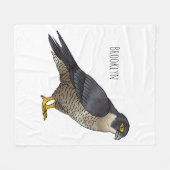 Peregrine falcon-vogelschilderij cartoon fleece deken (Voorkant (Horizontaal))