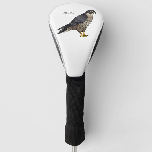 Peregrine falcon-vogelschilderij cartoon golfheadcover (Voorkant)
