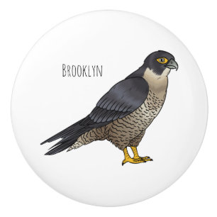 Peregrine falcon-vogelschilderij cartoon keramische knop