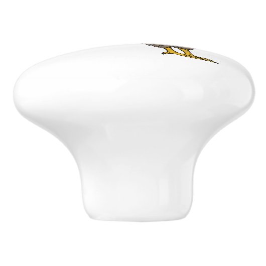 Peregrine falcon-vogelschilderij cartoon keramische knop (Zijkant)