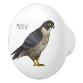 Peregrine falcon-vogelschilderij cartoon keramische knop (Rechts)