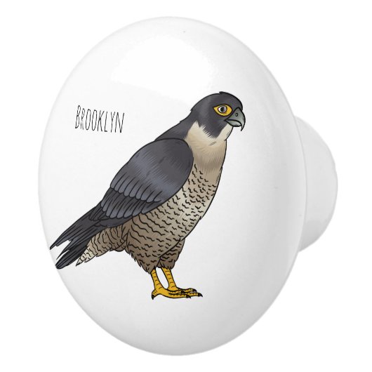 Peregrine falcon-vogelschilderij cartoon keramische knop (Rechts)