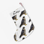 Peregrine falcon-vogelschilderij cartoon kleine kerstsok (Achterkant (Hangend))