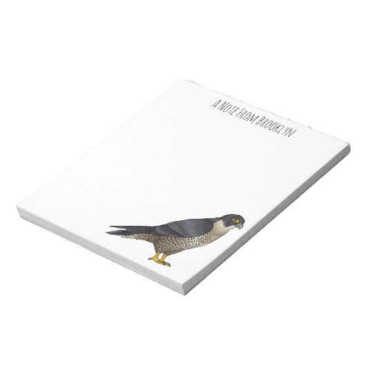 Peregrine falcon-vogelschilderij cartoon notitieblok (Linkerzijde)