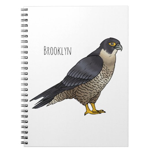Peregrine falcon-vogelschilderij cartoon notitieboek (Voorkant)
