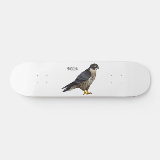 Peregrine falcon-vogelschilderij cartoon persoonlijk skateboard (Horizontaal)