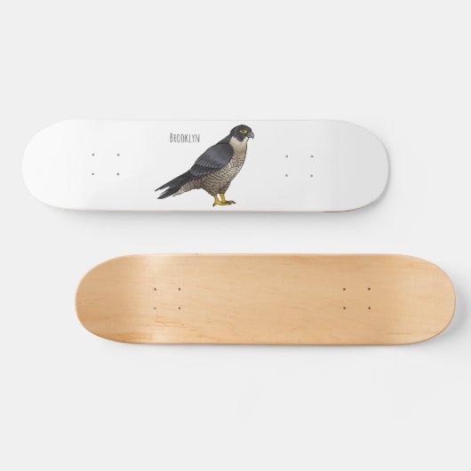 Peregrine falcon-vogelschilderij cartoon persoonlijk skateboard (Horizontaal)