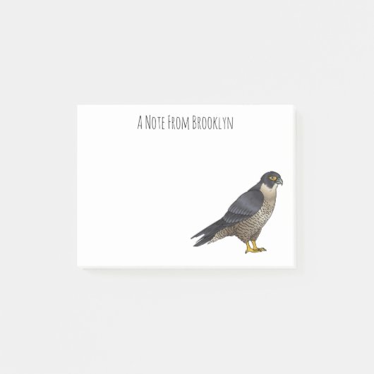 Peregrine falcon-vogelschilderij cartoon post-it® notes (Voorkant)