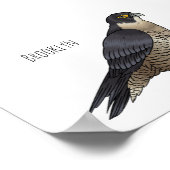 Peregrine falcon-vogelschilderij cartoon poster (Hoek)