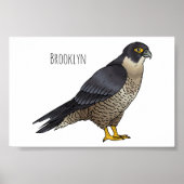 Peregrine falcon-vogelschilderij cartoon poster (Voorkant)