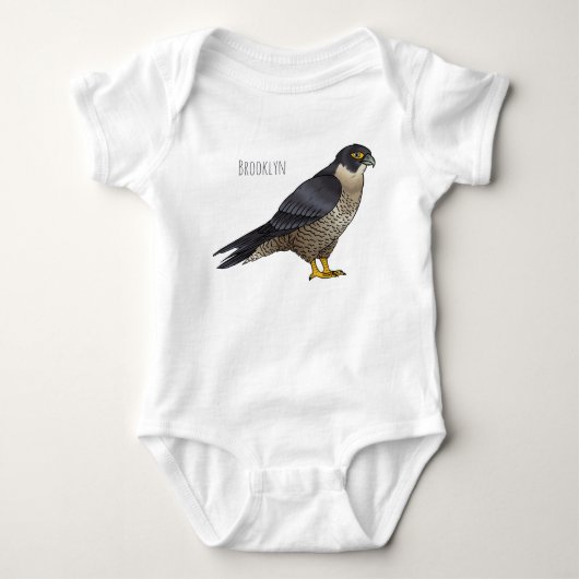Peregrine falcon-vogelschilderij cartoon romper (Voorkant)