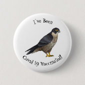 Peregrine falcon-vogelschilderij cartoon ronde button 5,7 cm (Voorkant)