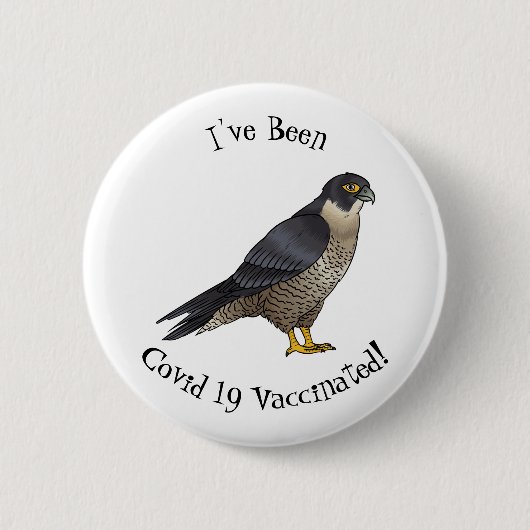 Peregrine falcon-vogelschilderij cartoon ronde button 5,7 cm (Voorkant)