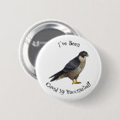 Peregrine falcon-vogelschilderij cartoon ronde button 5,7 cm (Voorkant /achterkant)