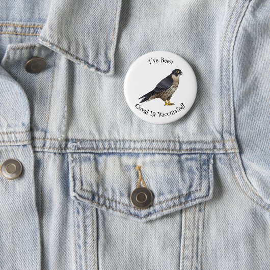 Peregrine falcon-vogelschilderij cartoon ronde button 5,7 cm (In situ)
