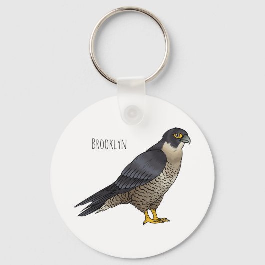 Peregrine falcon-vogelschilderij cartoon sleutelhanger (Voorkant)