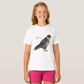 Peregrine falcon-vogelschilderij cartoon t-shirt (Voorkant volledig)