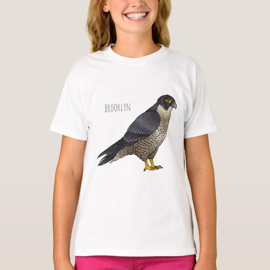Peregrine falcon-vogelschilderij cartoon t-shirt (Voorkant)