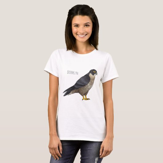 Peregrine falcon-vogelschilderij cartoon t-shirt (Voorkant volledig)