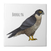 Peregrine falcon-vogelschilderij cartoon tegeltje (Voorkant)