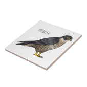 Peregrine falcon-vogelschilderij cartoon tegeltje (Zijkant)