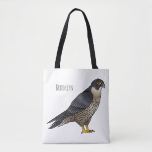 Peregrine falcon-vogelschilderij cartoon tote bag