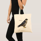 Peregrine falcon-vogelschilderij cartoon tote bag (Voorkant (product))