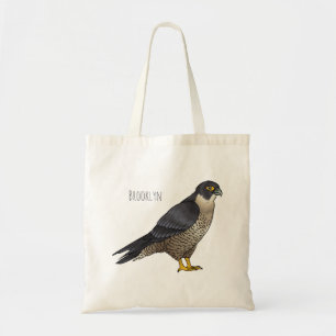 Peregrine falcon-vogelschilderij cartoon tote bag