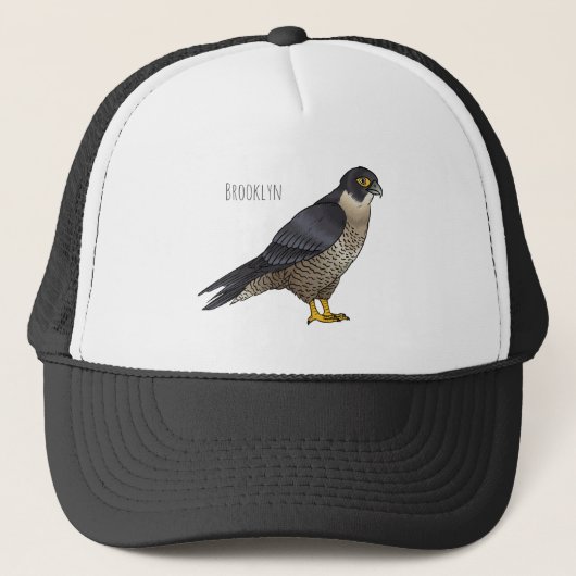 Peregrine falcon-vogelschilderij cartoon trucker pet (Voorkant)