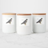 Peregrine falcon-vogelschilderij cartoon voedselcontainer etiket (Flessen)