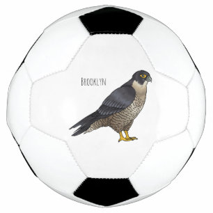 Peregrine falcon-vogelschilderij cartoon voetbal