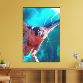 Peregrine Falcon WINGS (MERCURY) Canvas Afdruk (Insitu (Woonkamer))
