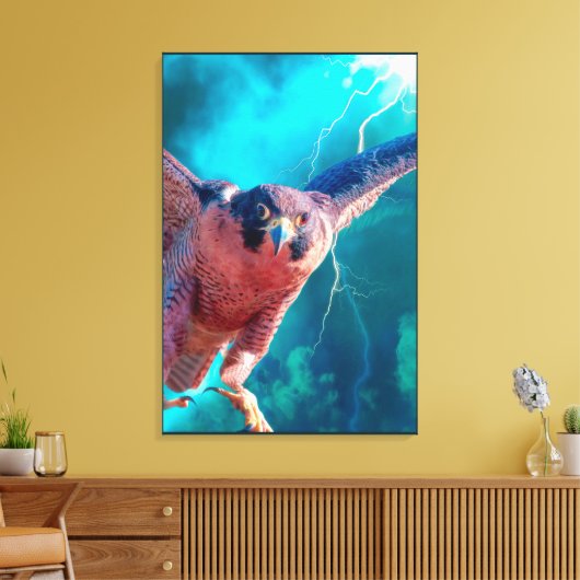 Peregrine Falcon WINGS (MERCURY) Canvas Afdruk (Insitu (Woonkamer))
