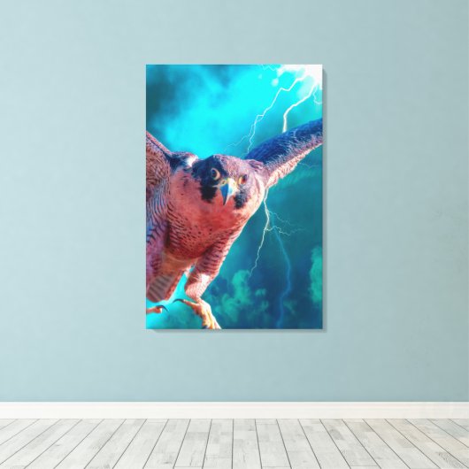 Peregrine Falcon WINGS (MERCURY) Canvas Afdruk (Insitu (Houten vloer))