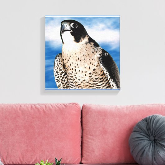 Peregrine Falcon Wrapped Canvas afdrukken (Insitu (Woonkamer))