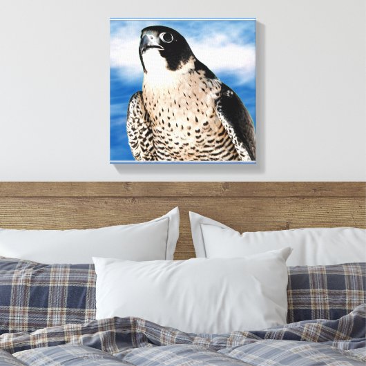 Peregrine Falcon Wrapped Canvas afdrukken (Insitu (Slaapkamer))