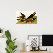 Peregrine Falcons John James Audubon 1838 Poster (Thuiskantoor)