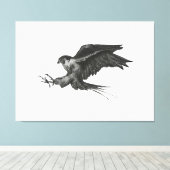 Peregrine Hawk canvas print (Insitu (Houten vloer))