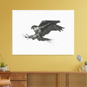 Peregrine Hawk canvas print (Insitu (Woonkamer))
