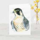 Peregrine valk Birthday Card Kaart (Gele Bloem)