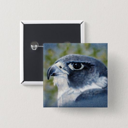 Peregrine Vierkante Button 5,1 Cm (Voorkant /achterkant)