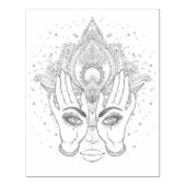 Pêrelmoer & Gouden Boho Lotus Bloem Schoonheid Rub Rubberstempel (Afrduk)