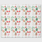 peren, aardbeien, papaja's, citroenen, fruitmix, s cadeaupapier (Vlak)