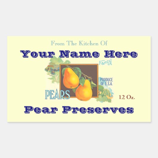 Peren Bewerkbare Vintage Baksticker Rechthoekige Sticker (Voorkant)