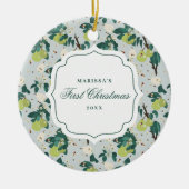 Peren & Bijen Botanische Bloementuin Kerst Keramisch Ornament (Voorkant)