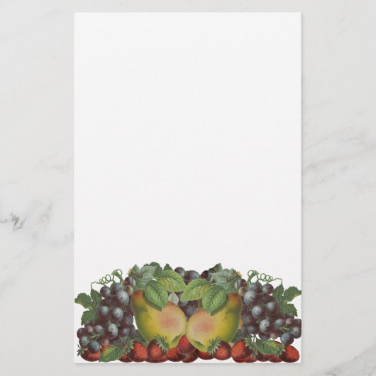 peren Druiven van aardbeiboomvruchten Briefpapier (Voorkant)