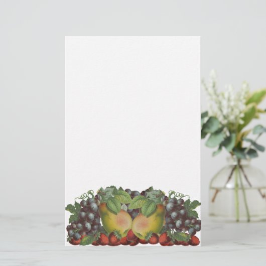  peren Druiven van aardbeiboomvruchten Briefpapier (Staand voorkant)