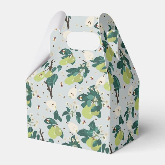 Peren en bijen in een botanische bloementuin bedankdoosjes (Achterkant)