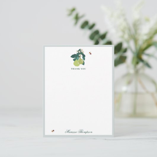 Peren en bijen in een botanische bloementuin bedankkaart (Staand voorkant)